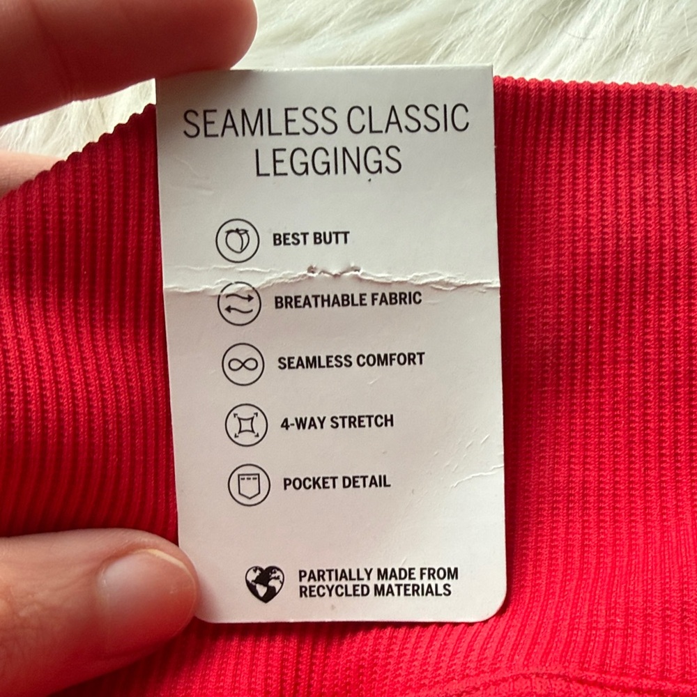 NWT PINK Victoria's Secret Bold Red Leggings - Picture 5 of 6